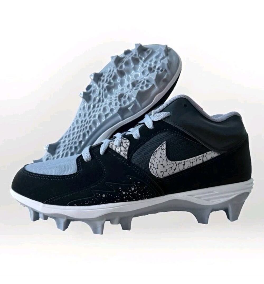 Nike Air Jordan Stadium 90 TD Black Cement Football Cleats HQ0210-060 Size 8